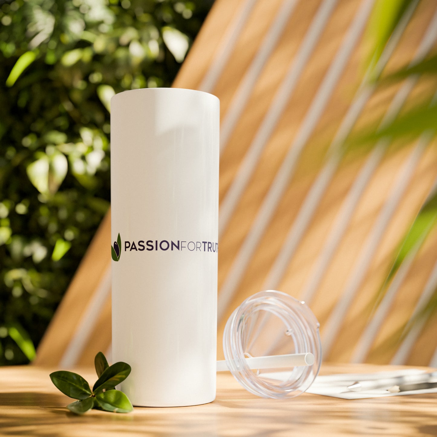 Passion For Truth, Skinny Tumbler with Straw, 20oz