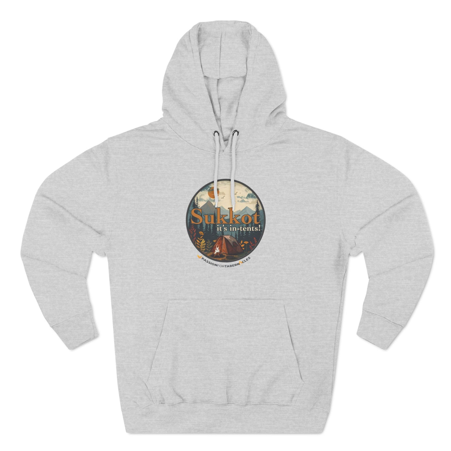 Sukkot it's in-tents! | Three-Panel Fleece Hoodie